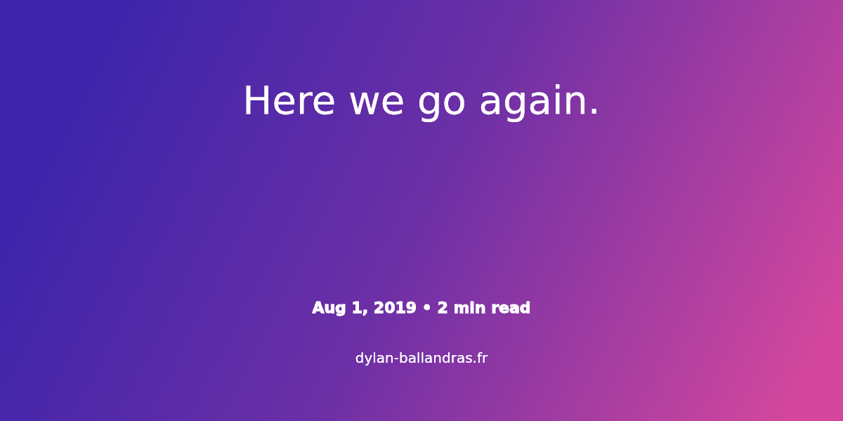 Cover Image for Here we go again.